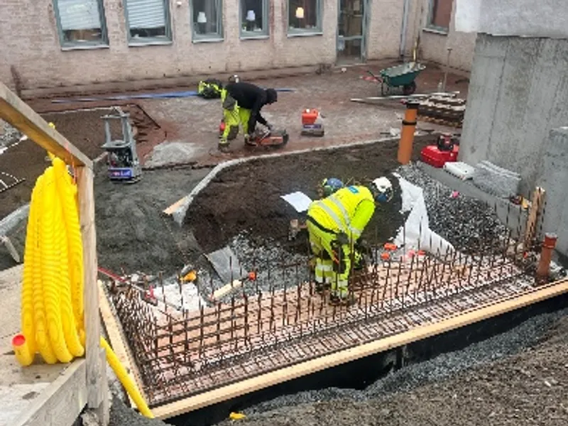 Ledningsarbete vid Danderyds sjukhus